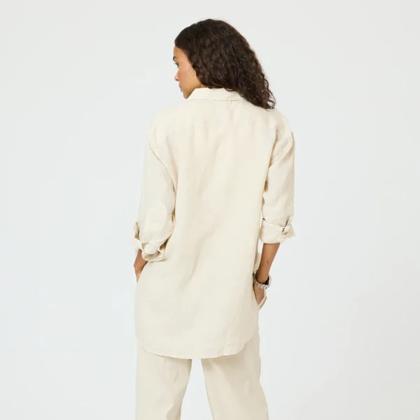 Maddie Linen Shirt, Camel - Image 8