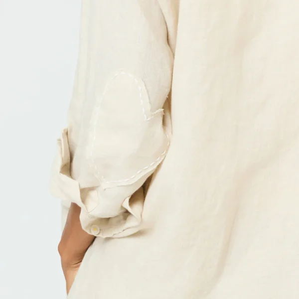 Maddie Linen Shirt, Camel - Image 6