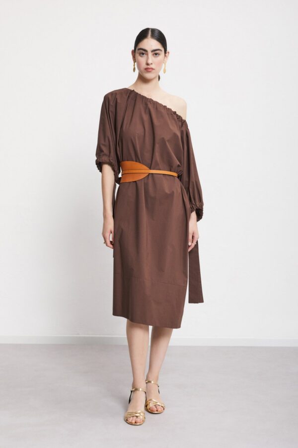 Poplin midi dress