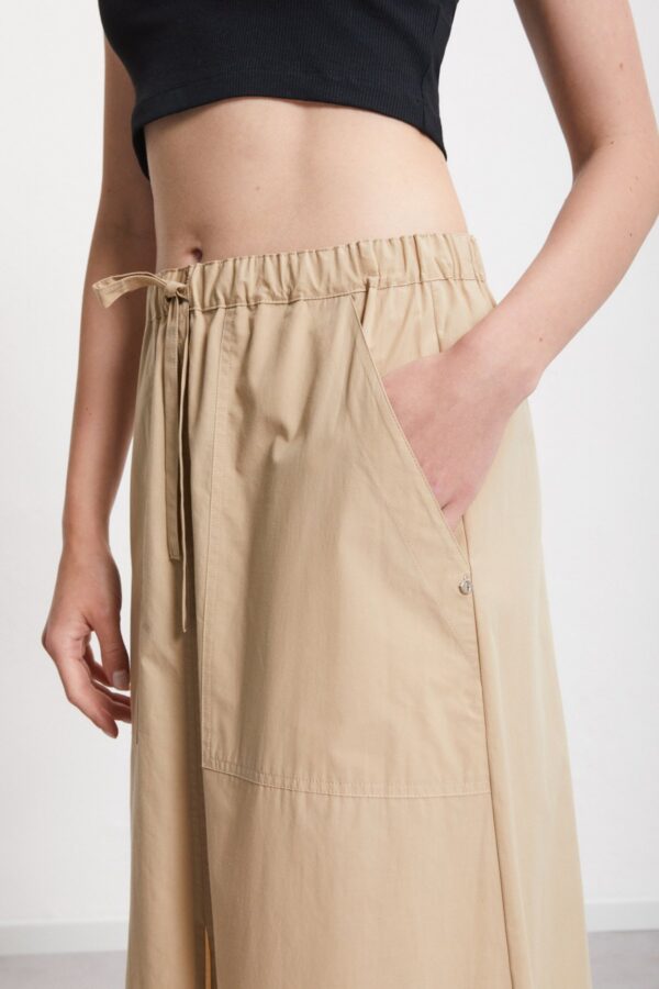 Poplin skirt with drawstring - Image 4