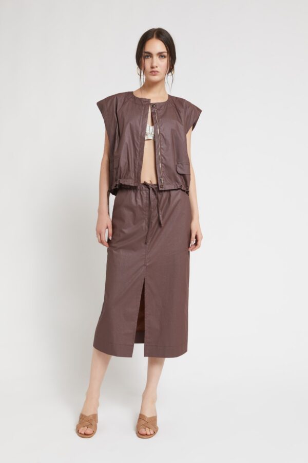 Cotton midi skirt