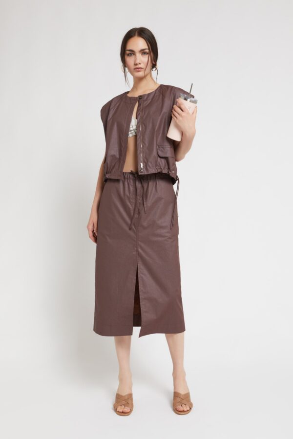 Cotton cropped vest