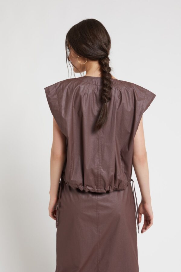 Cotton cropped vest - Image 3