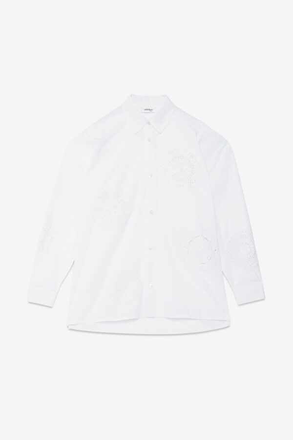 Cotton shirt with crochet doilies - Image 5