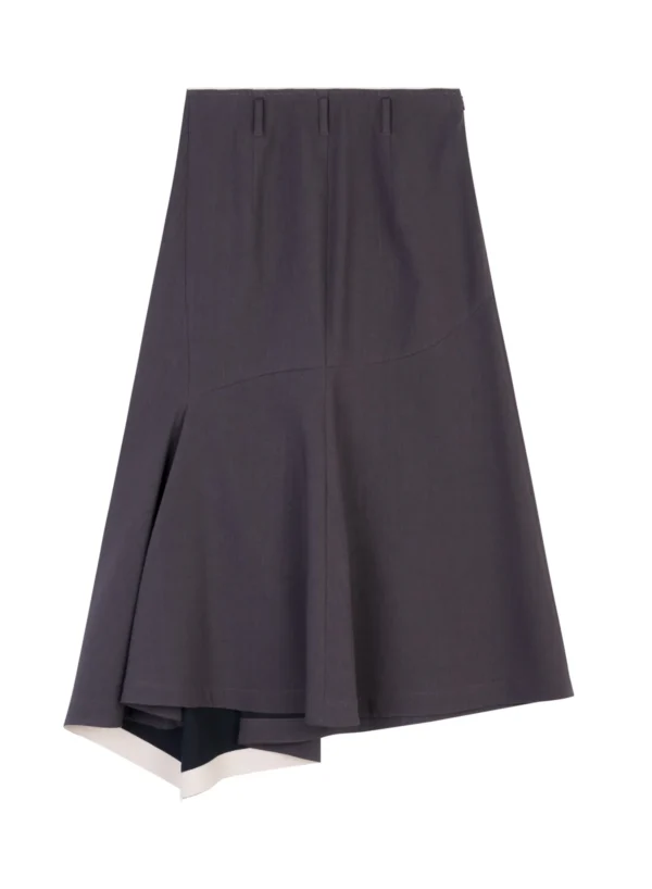Brown Asymmetric Midi Skirt - Image 2