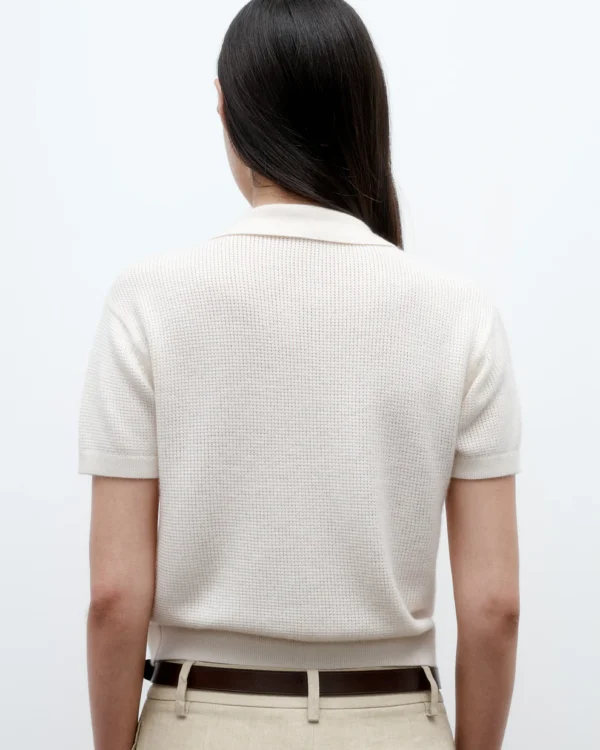 Thermal Polo in Fine Cashmere, Ivory - Image 5