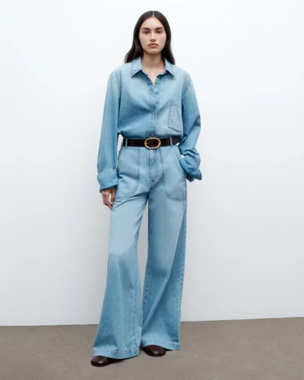 Mecox Beach Pant in Linen Cotton Denim - Image 5