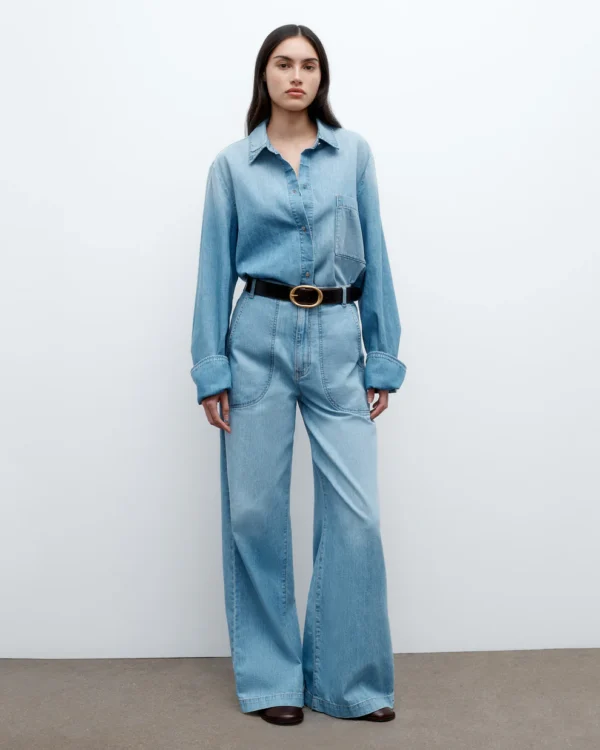 Mecox Beach Pant in Linen Cotton Denim - Image 4