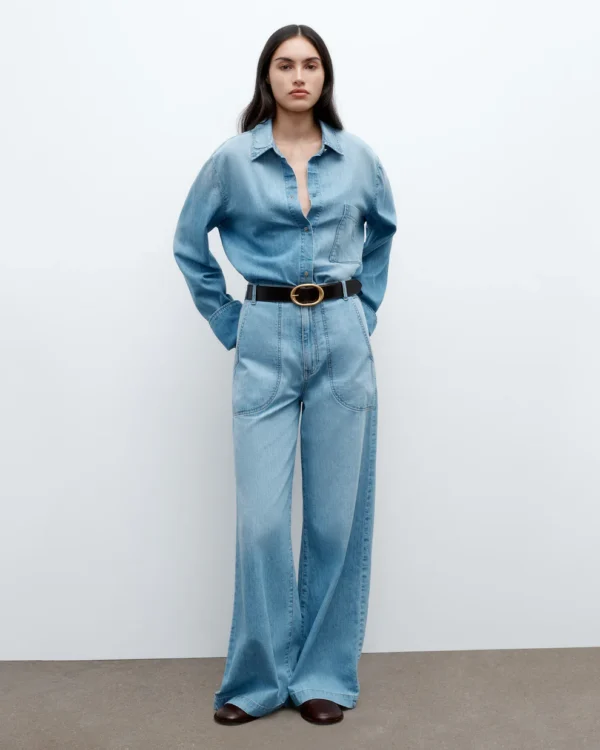 Mecox Beach Pant in Linen Cotton Denim - Image 3